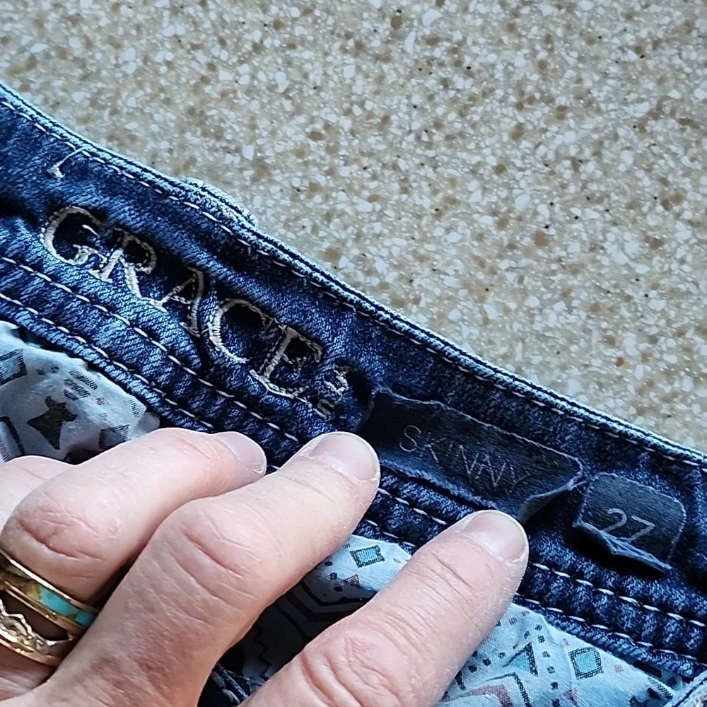 Grace In LA Skinny Ankle Jeans, Size  27 - Picture 8 of 14